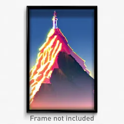 Pixel Art Poster - Lovely Peak (8 Bit Psychedelic Trippy Weird Video Game Print)