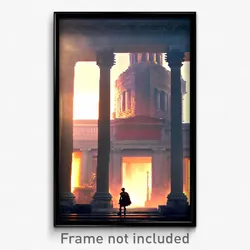 Pixel Art Poster - Lost Rome (8 Bit Psychedelic Trippy Weird Video Game Print)