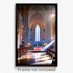 Pixel Art Poster - Incredible Church (8 Bit Psychedelic Trippy Video Game Print)