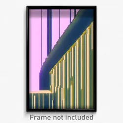 Pixel Art Poster - Thin Ziggurat (8 Bit Psychedelic Trippy Video Game Print)