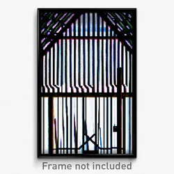 Pixel Art Poster - Wire Frame Hut (8 Bit Psychedelic Trippy Video Game Print)