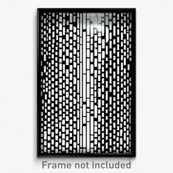 Pixel Art Poster - Black And White Matrix (8 Bit Psychedelic Video Game Print)