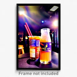 Pixel Art Poster - Electric Thai Tea (8 Bit Psychedelic Trippy Video Game Print)
