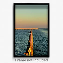 Pixel Art Poster - Deserted Jetty (8 Bit Psychedelic Trippy Video Game Print)