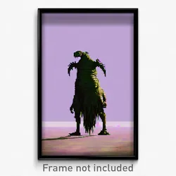 Pixel Art Poster - Monstrous Mere (8 Bit Psychedelic Trippy Video Game Print)