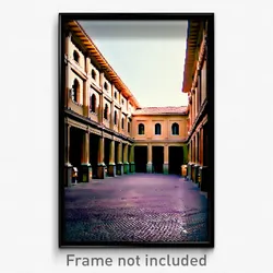 Pixel Art Poster - Interesting Courtyard (8 Bit Psychedelic Video Game Print)