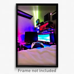Pixel Art Poster - Hidden Gaming Room (8 Bit Psychedelic Video Game Print)