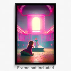 Pixel Art Poster - Rosy Roost (8 Bit Psychedelic Trippy Weird Video Game Print)