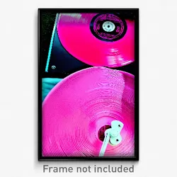 Pixel Art Poster - Pink Vinyl Record (8 Bit Psychedelic Trippy Video Game Print)