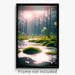 Pixel Art Poster - Electric Wetland (8 Bit Psychedelic Trippy Video Game Print)