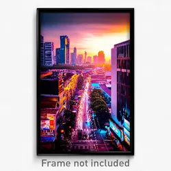 Pixel Art Poster - Negligible Thai City (8 Bit Psychedelic Video Game Print)
