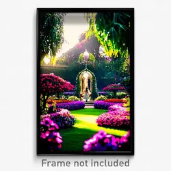 Pixel Art Poster - Insane Garden (8 Bit Psychedelic Trippy Video Game Print)