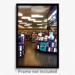 Pixel Art Poster - Buoyant Book Store (8 Bit Psychedelic Video Game Print)