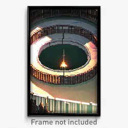 Pixel Art Poster - Strange Pit (8 Bit Psychedelic Trippy Weird Video Game Print)