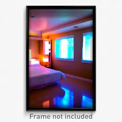 Pixel Art Poster - Clear Bedroom (8 Bit Psychedelic Trippy Video Game Print)