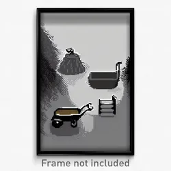 Pixel Art Poster - Colorless Barrow (8 Bit Psychedelic Trippy Video Game Print)
