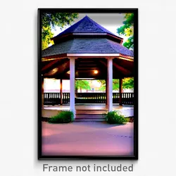 Pixel Art Poster - Perfect Gazebo (8 Bit Psychedelic Trippy Video Game Print)