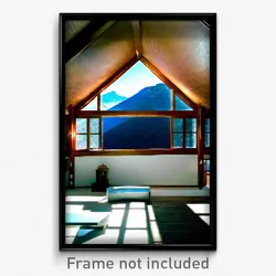 Pixel Art Poster - Mountainous Attic (8 Bit Psychedelic Trippy Video Game Print)