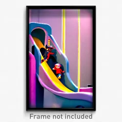 Pixel Art Poster - Imperfect Slide (8 Bit Psychedelic Trippy Video Game Print)