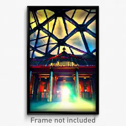 Pixel Art Poster - Dramatic Pavillion (8 Bit Psychedelic Video Game Print)