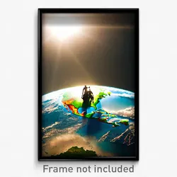 Pixel Art Poster - Terrific Earth (8 Bit Psychedelic Trippy Video Game Print)