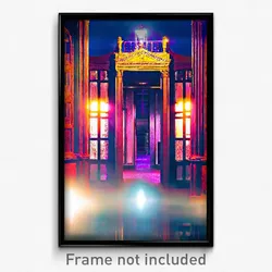 Pixel Art Poster - Creepy Belvedere (8 Bit Psychedelic Trippy Video Game Print)