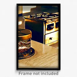Pixel Art Poster - Bronze Stove (8 Bit Psychedelic Trippy Video Game Print)