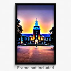 Pixel Art Poster - Prestigious Campus (8 Bit Psychedelic Video Game Print)