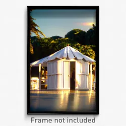 Pixel Art Poster - White Hut (8 Bit Psychedelic Trippy Weird Video Game Print)