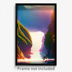 Pixel Art Poster - Flamboyant Inlet (8 Bit Psychedelic Trippy Video Game Print)