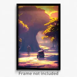 Pixel Art Poster - Artistic Savannah (8 Bit Psychedelic Trippy Video Game Print)