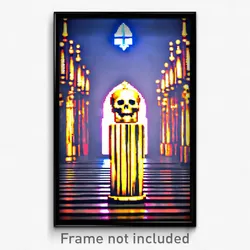 Pixel Art Poster - Noted Ossuary (8 Bit Psychedelic Trippy Video Game Print)