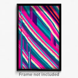 Pixel Art Poster - Striped Rift (8 Bit Psychedelic Trippy Video Game Print)