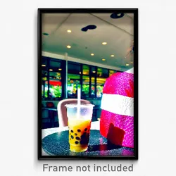 Pixel Art Poster - Unnatural Boba Tea (8 Bit Psychedelic Video Game Print)