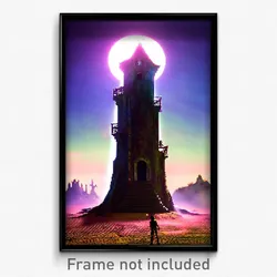 Pixel Art Poster - Haunted Earth (8 Bit Psychedelic Trippy Video Game Print)