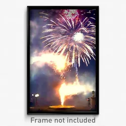 Pixel Art Poster - Grimy Fireworks (8 Bit Psychedelic Trippy Video Game Print)