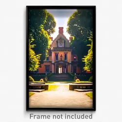 Pixel Art Poster - Humble Manor (8 Bit Psychedelic Trippy Video Game Print)
