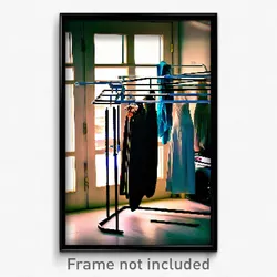 Pixel Art Poster - Jaw Dropping Drying Rack (8 Bit Psychedelic Video Game Print)