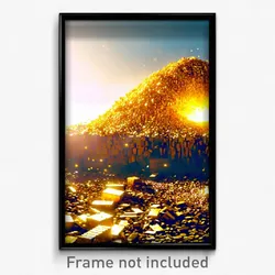 Pixel Art Poster - Golden Dump (8 Bit Psychedelic Trippy Weird Video Game Print)