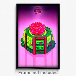 Pixel Art Poster - Rosy Well (8 Bit Psychedelic Trippy Weird Video Game Print)