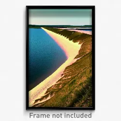 Pixel Art Poster - Deserted Dike (8 Bit Psychedelic Trippy Video Game Print)