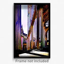 Pixel Art Poster - Abandoned Cologne (8 Bit Psychedelic Trippy Video Game Print)