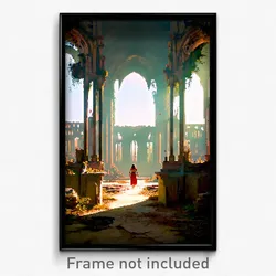 Pixel Art Poster - Exotic Ruin (8 Bit Psychedelic Trippy Weird Video Game Print)