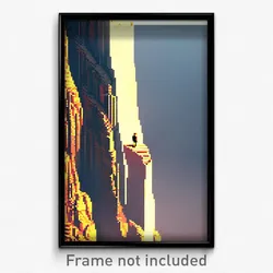 Pixel Art Poster - Extra Small Cliff (8 Bit Psychedelic Trippy Video Game Print)