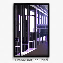 Pixel Art Poster - Black Barracks (8 Bit Psychedelic Trippy Video Game Print)
