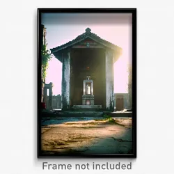Pixel Art Poster - Aged Shrine (8 Bit Psychedelic Trippy Weird Video Game Print)