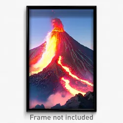 Pixel Art Poster - Massive Volcano (8 Bit Psychedelic Trippy Video Game Print)