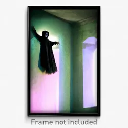 Pixel Art Poster - Haunted Wall (8 Bit Psychedelic Trippy Video Game Print)