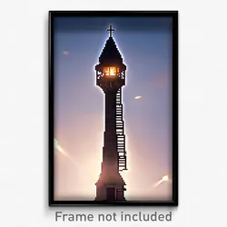 Pixel Art Poster - Admirable Belfry (8 Bit Psychedelic Trippy Video Game Print)