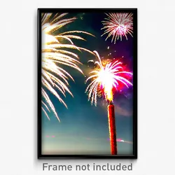 Pixel Art Poster - Zealous Fireworks (8 Bit Psychedelic Trippy Video Game Print)